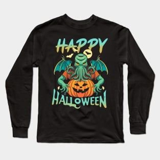 CTHULHU says HAPPY HALLOWEEN Long Sleeve T-Shirt